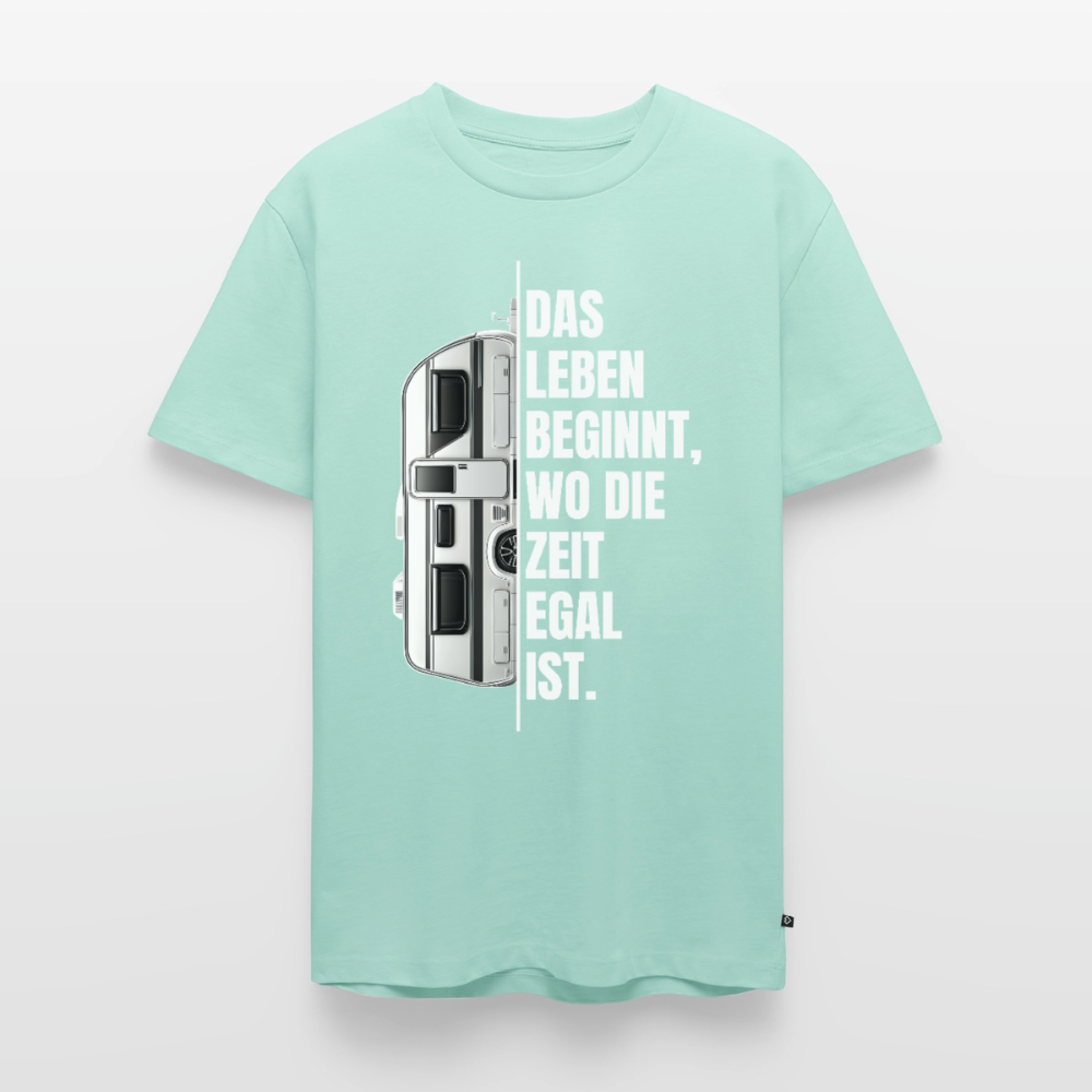Camping ist Zeitlos - Herren Camping T-Shirt - Wohnwagen - Mint