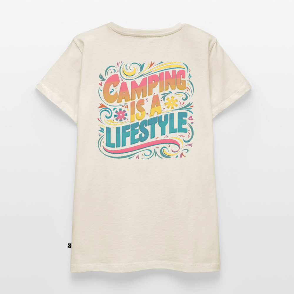 Camping is Lifestyle - Damen Camping T-Shirt - Naturweiß
