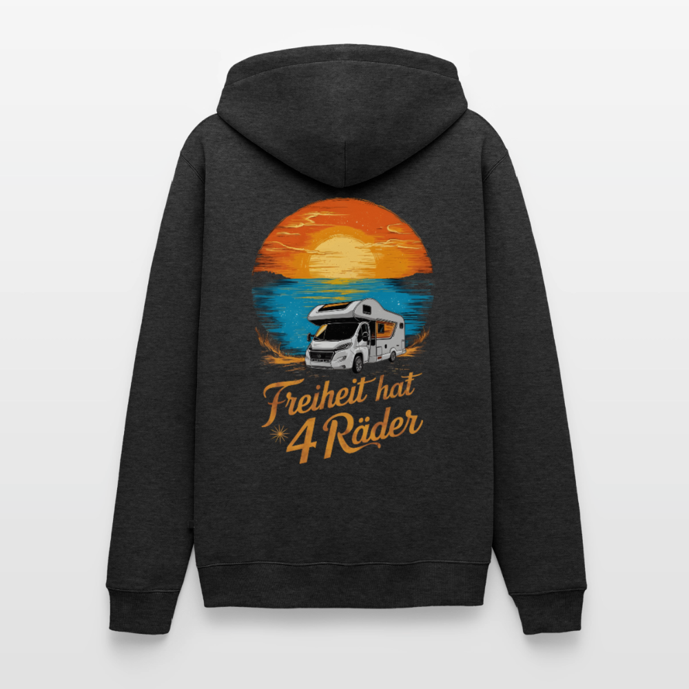 Freiheit hat 4 Räder - Herren Camping Hoodie - Wohnmobil - Anthrazit meliert