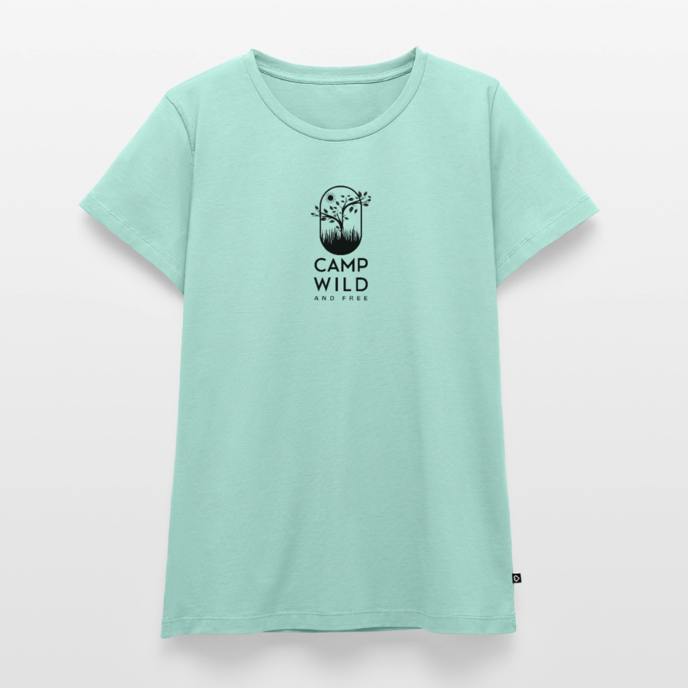 Camp Wild and Free - Damen Camping T-Shirt - Mint