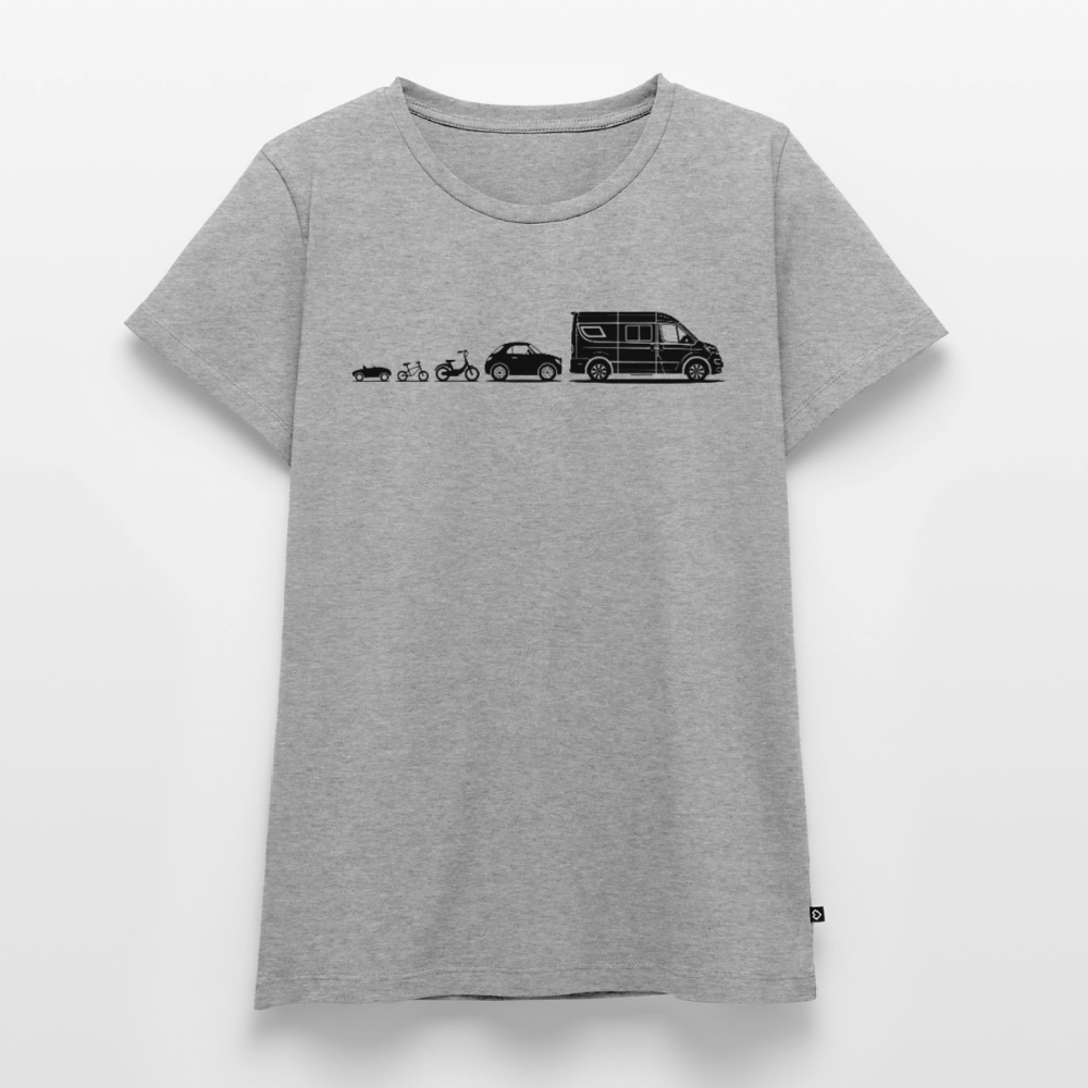 Evolution Vanlife - Damen Camping T-Shirt - Grau meliert