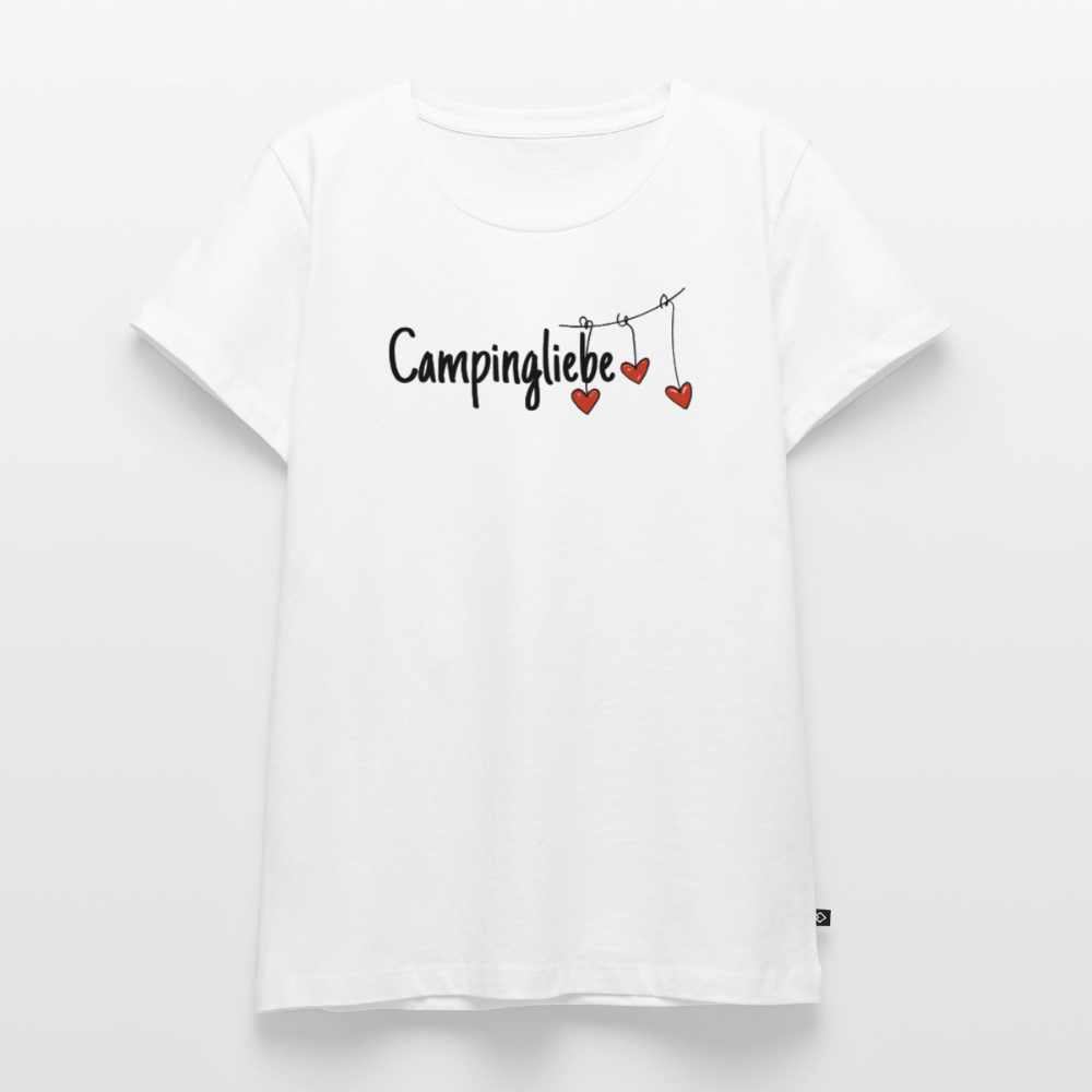Campingliebe - Damen Camping T-Shirt - Weiß