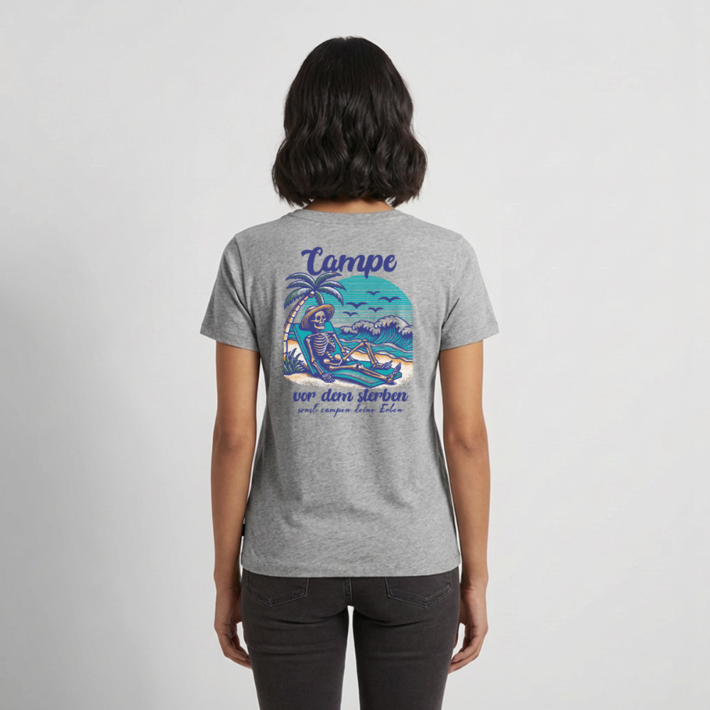 Campe Jetzt - Damen Camping T-Shirt - Grau meliert