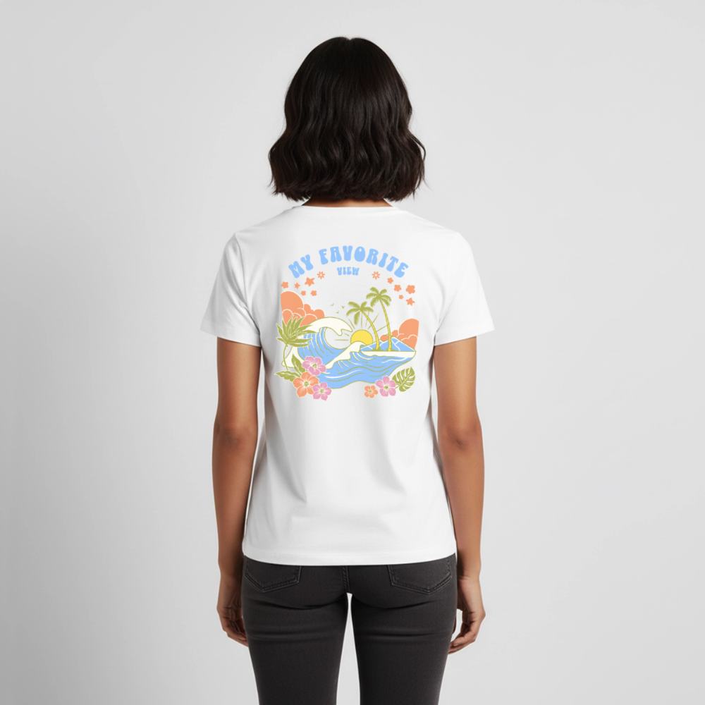 My Favorite View – Damen Camping T-Shirt - Weiß