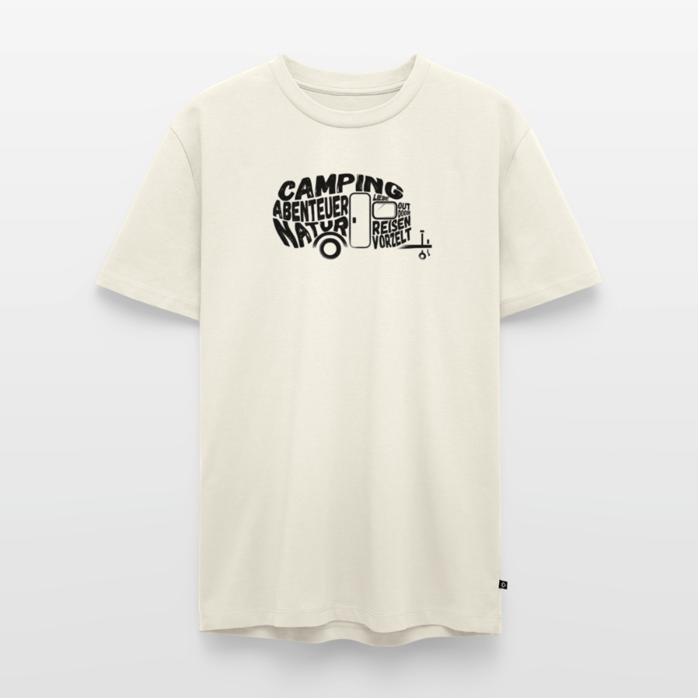Camping Typografie - Wohnwagen - Herren Camping T-Shirt - Naturweiß