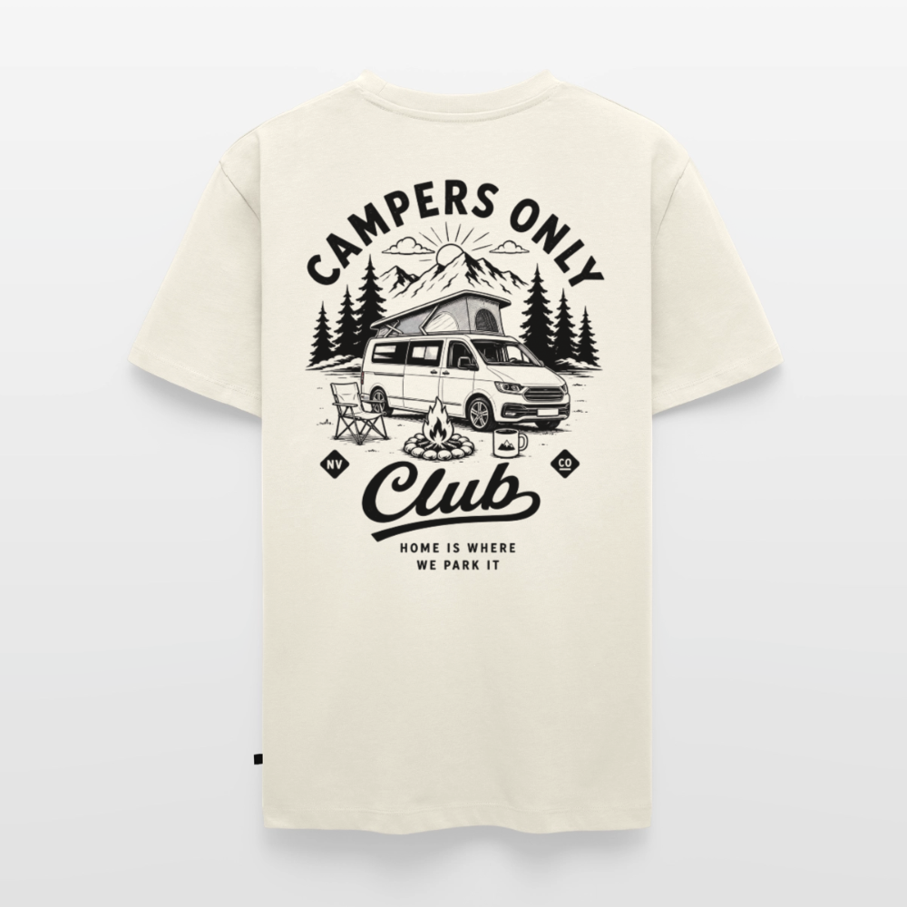 Campers Only Club - Herren Camping T-Shirt - Bulli - Naturweiß