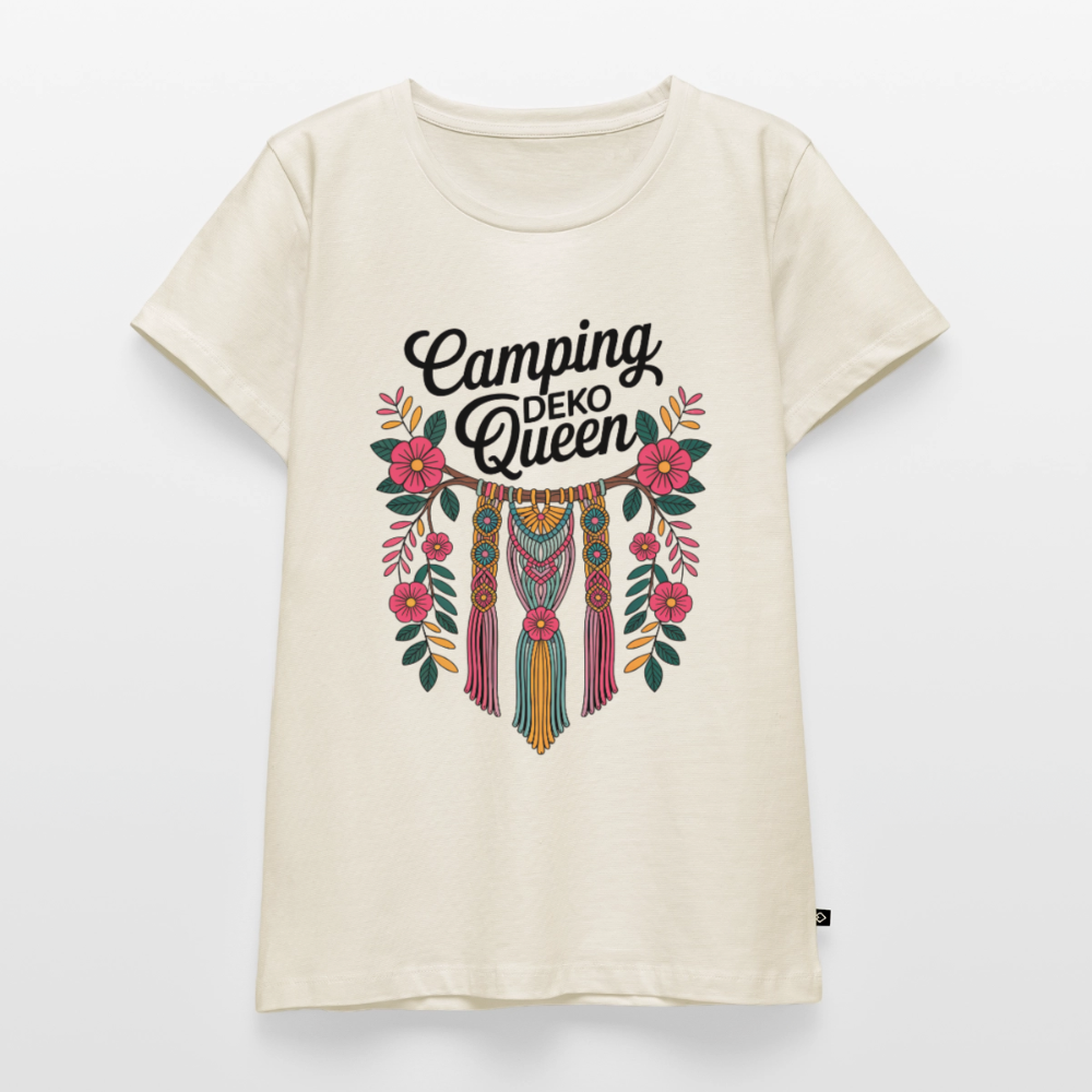 Camping Deko Queen - Damen Camping T-Shirt - Naturweiß