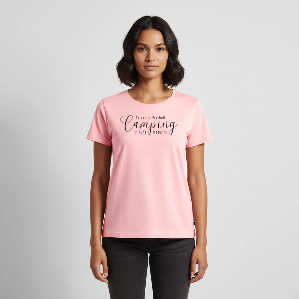 Camping Lifestyle Liebe - Damen Camping T-Shirt - Rosa