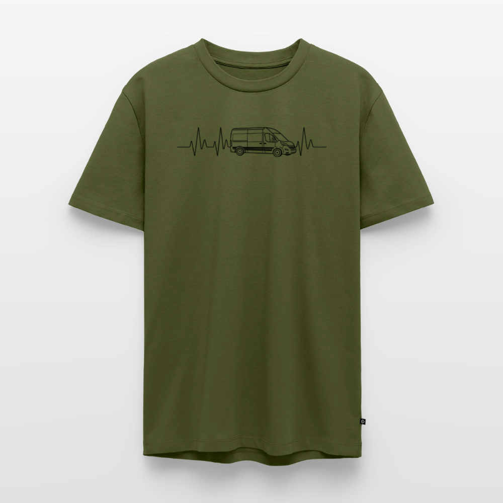 Herzschlag EKG Vanlife - Herren Camping T-Shirt - Khaki
