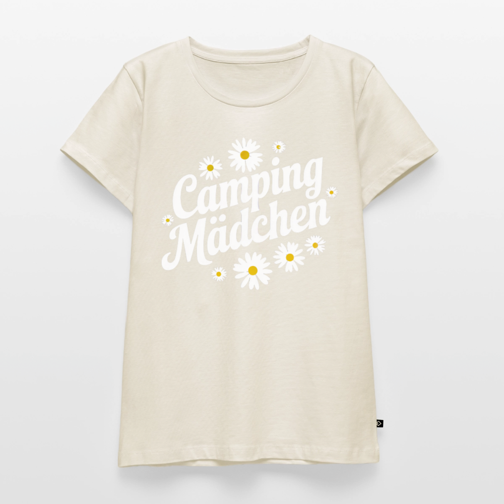 Camping Mädchen - Damen Camping T-Shirt - Naturweiß