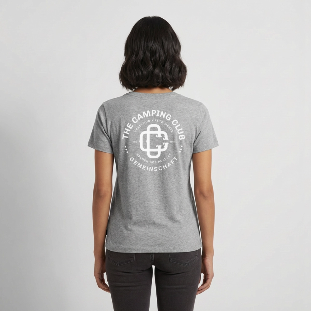 Camping Club - Damen Camping T-Shirt - Grau meliert