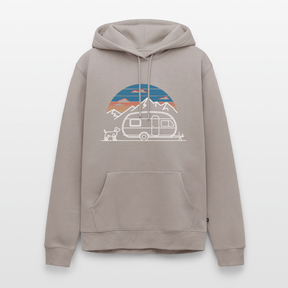 Wohnwagen mit Hund - Herren Camping Hoodie - Taupe