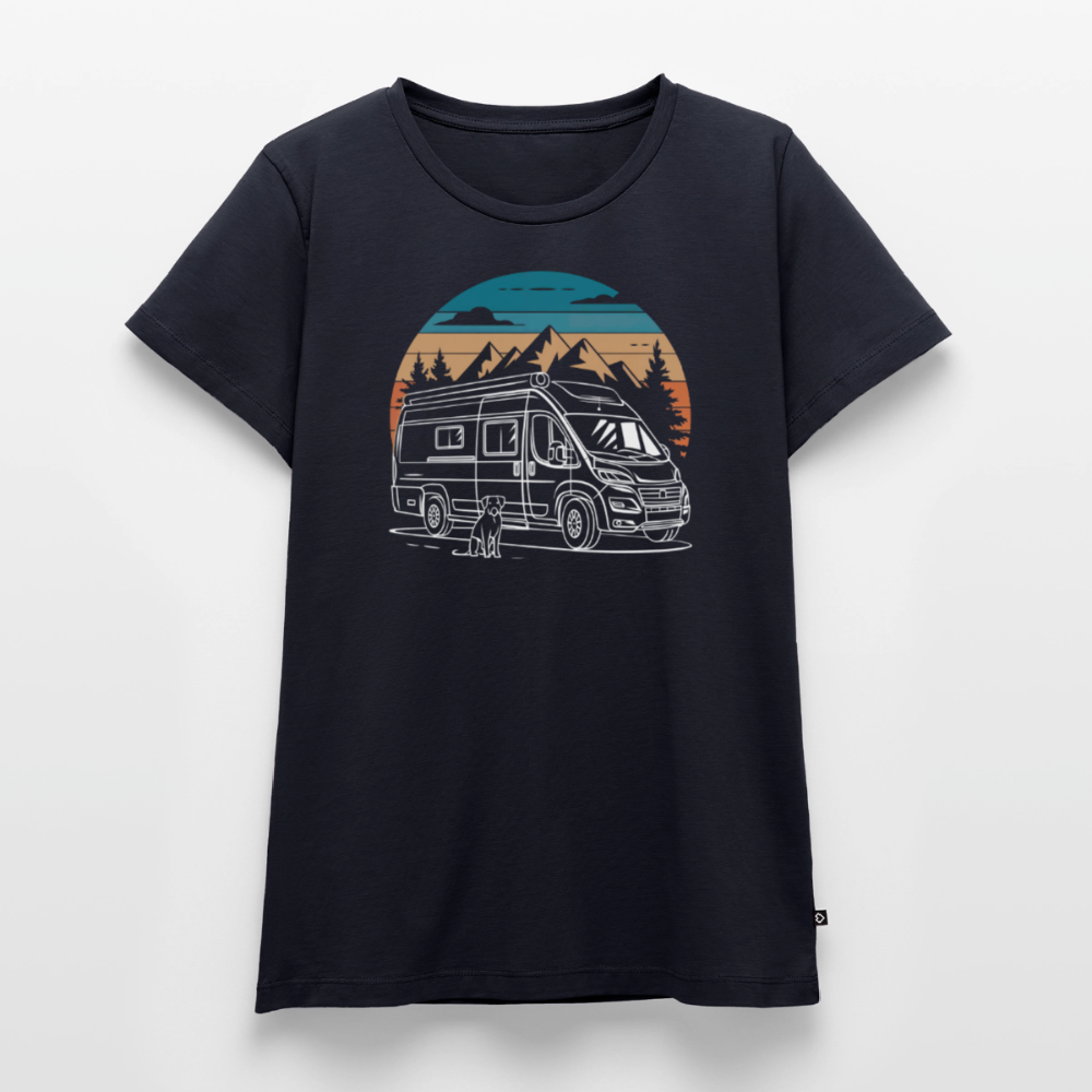 Vanlife mit Hund - Damen Camping T-Shirt - Navy