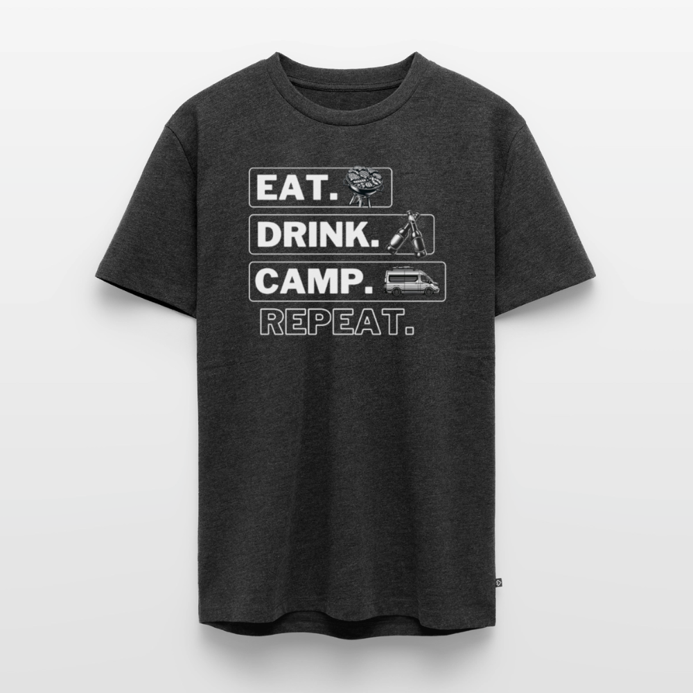 Eat Drink Camp - Herren Camping T-Shirt - Vanlife - Anthrazit meliert