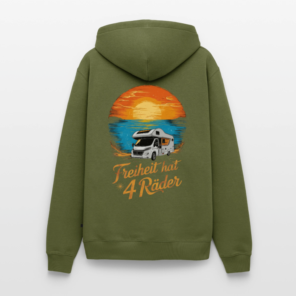 Freiheit hat 4 Räder - Herren Camping Hoodie - Wohnmobil - Khaki
