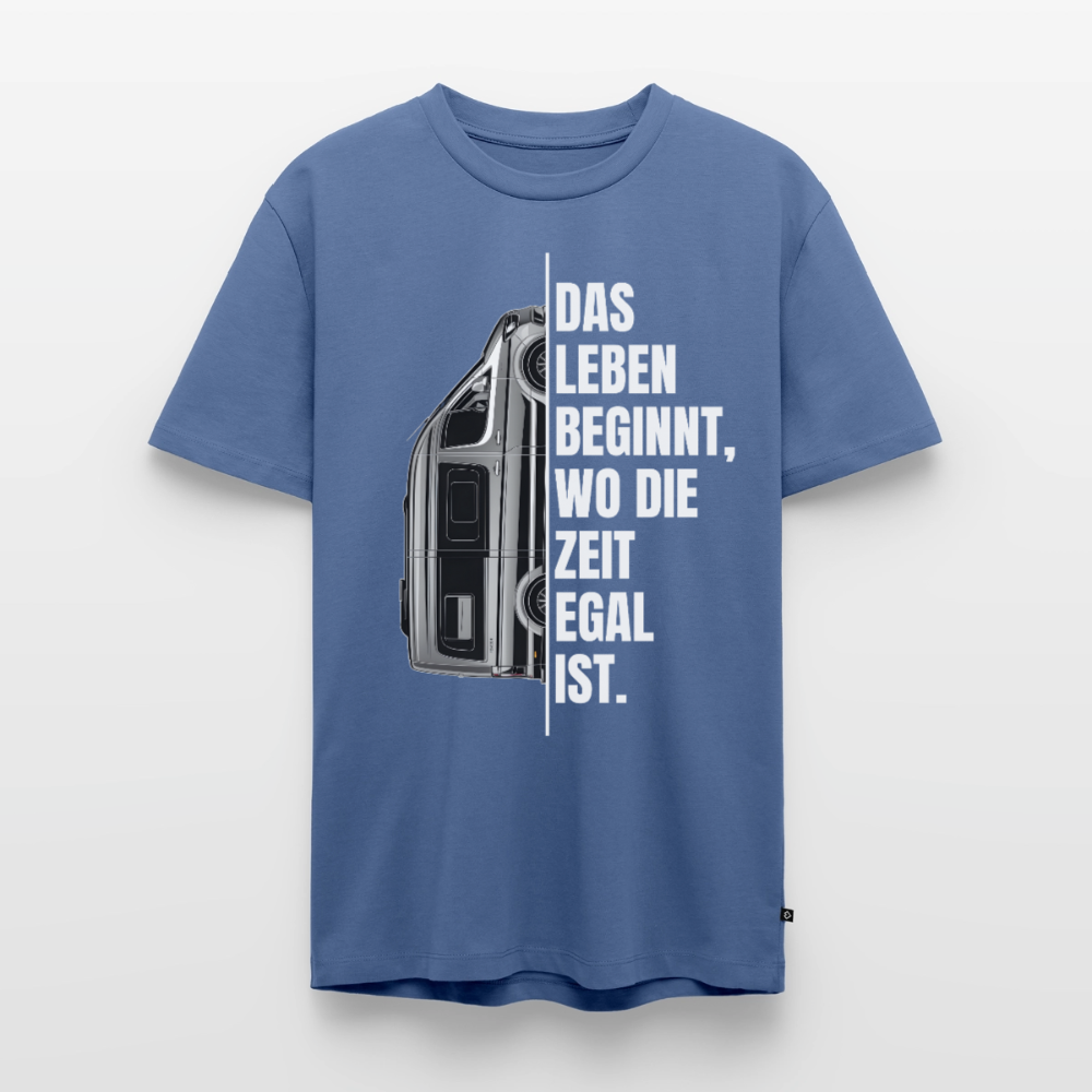 Camping ist Zeitlos - Herren Camping T-Shirt - Vanlife - Taubenblau