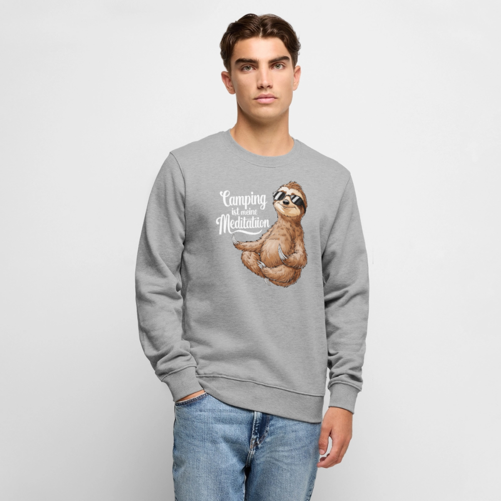 Camping ist Meditation - Herren Camping Sweatshirt - Grau meliert