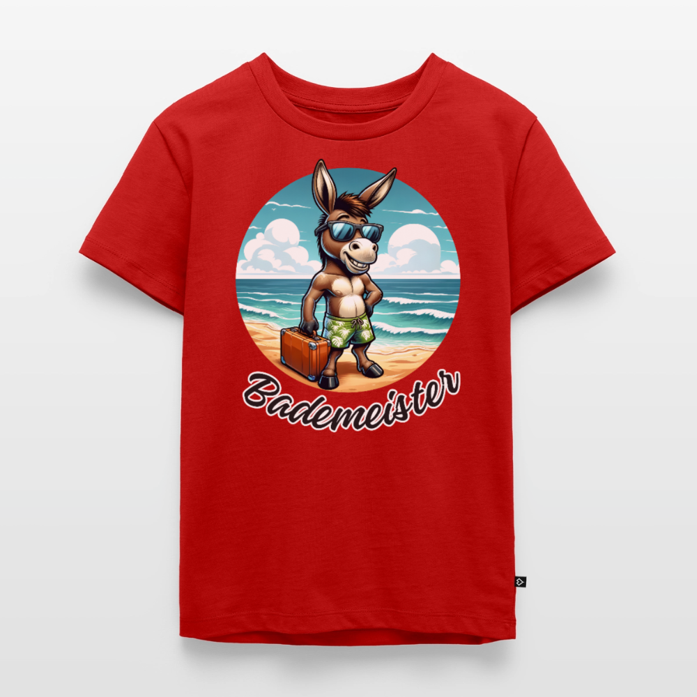 Bademeister - Kinder Camping T-Shirt - Rot