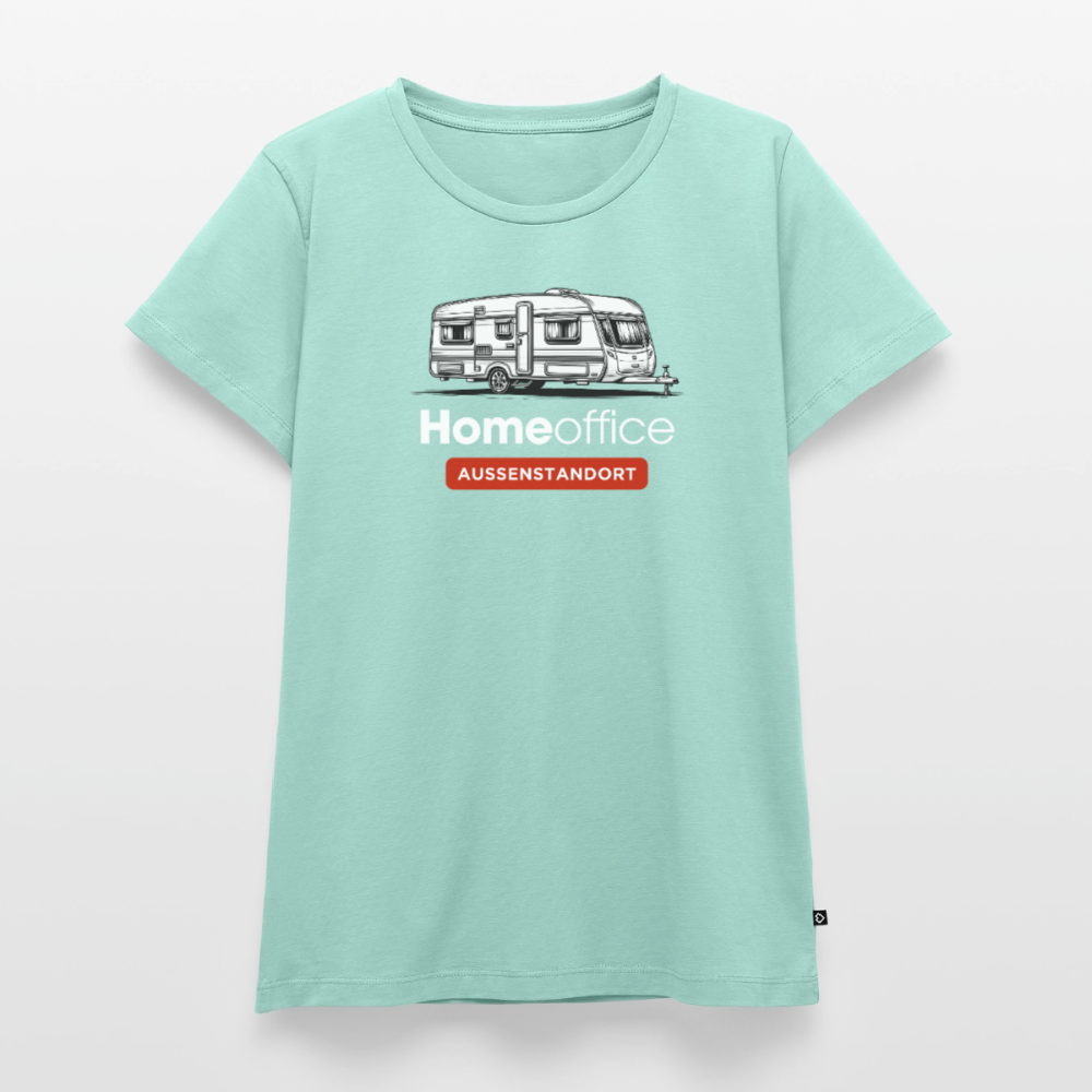 Wohnwagen Homeoffice - Damen Camping T-Shirt - Mint