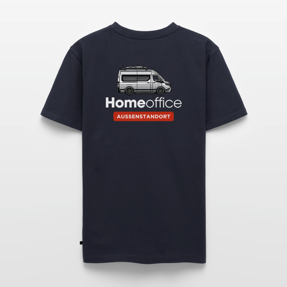 Vanlife Homeoffice - Herren Camping T-Shirt - Rückendruck - Navy