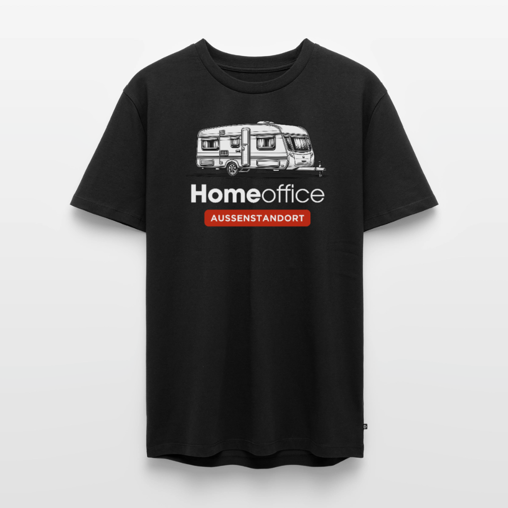 Wohnwagen Homeoffice - Herren Camping T-Shirt - Schwarz