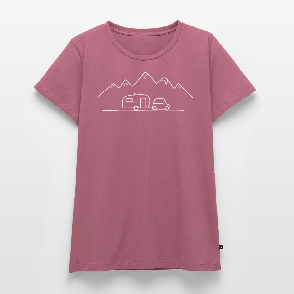 Keep it simple - Damen Camping T-Shirt - Mauve