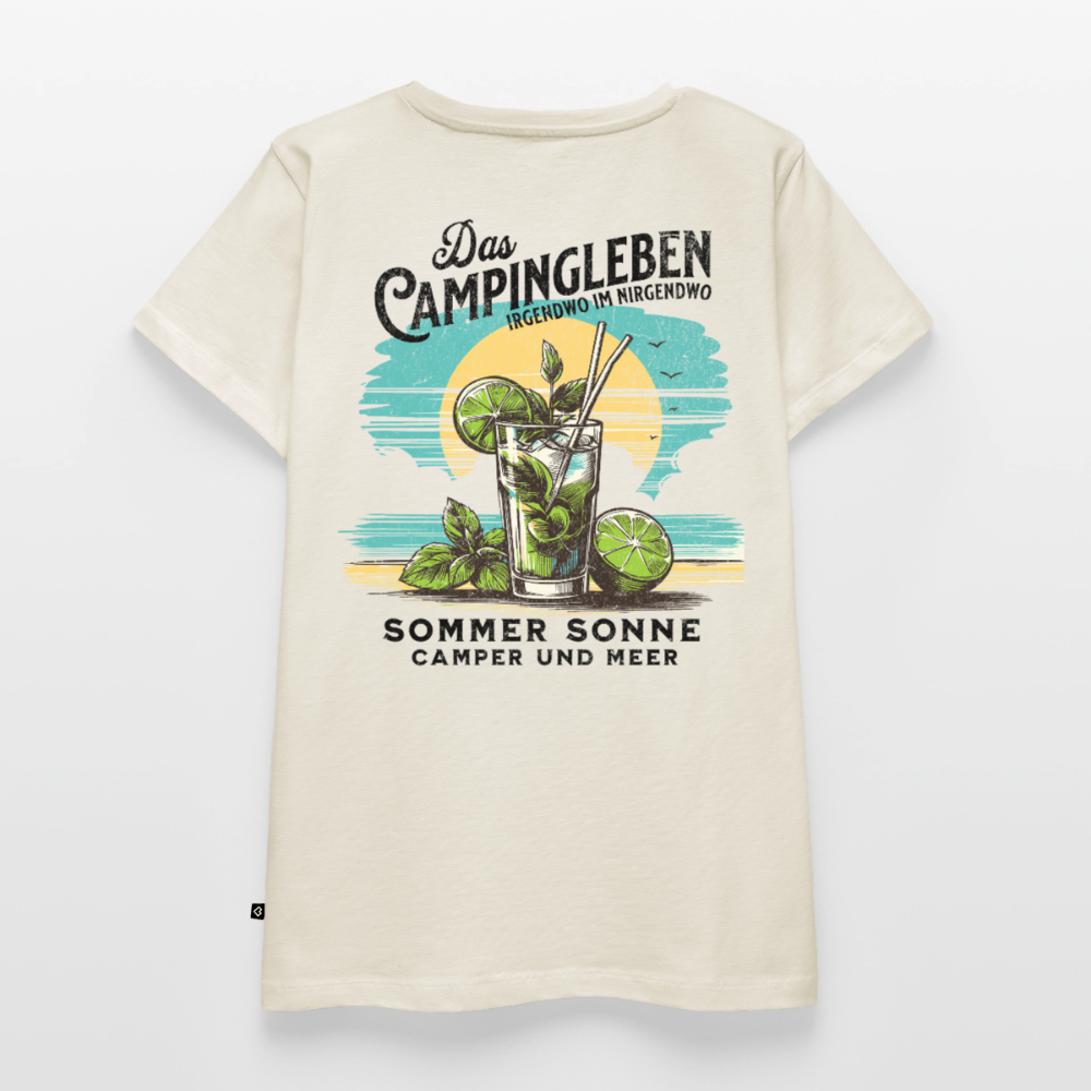 Das Campingleben - Damen Camping T-Shirt - Naturweiß