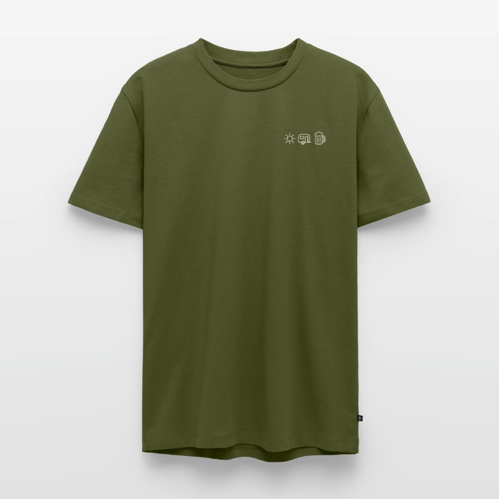 Sonne Wohnwagen Bier - Herren Camping T-Shirt - Khaki