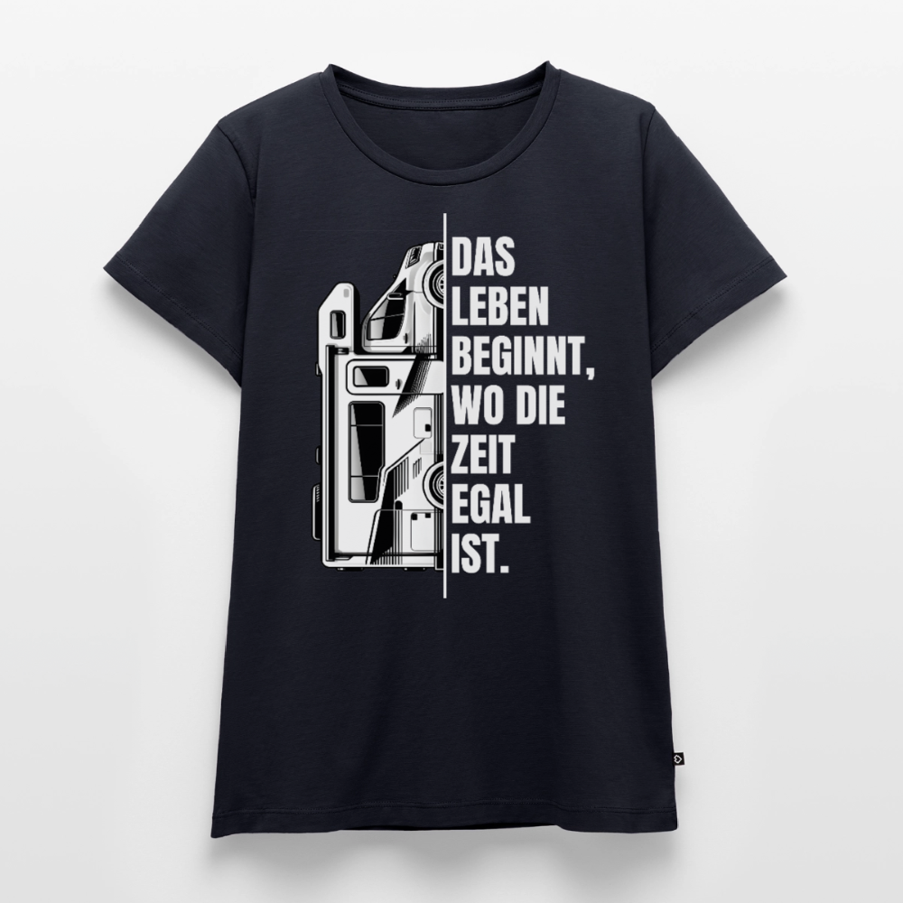 Camping ist Zeitlos - Damen Camping T-Shirt - Wohnmobil - Navy