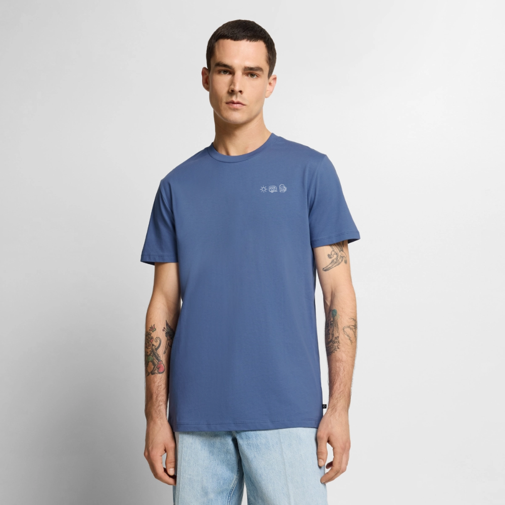 Sonne Wohnwagen Bier - Herren Camping T-Shirt - Taubenblau