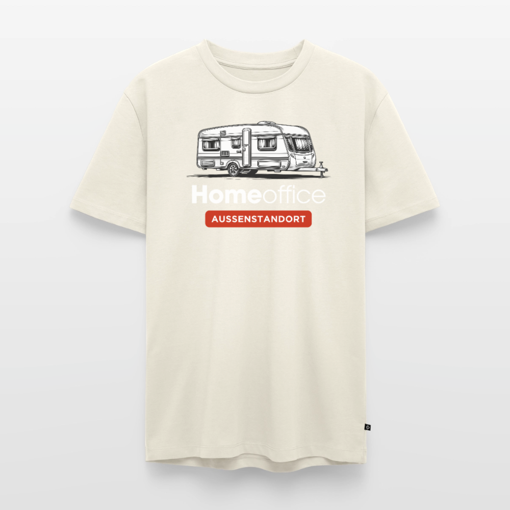 Wohnwagen Homeoffice - Herren Camping T-Shirt - Naturweiß