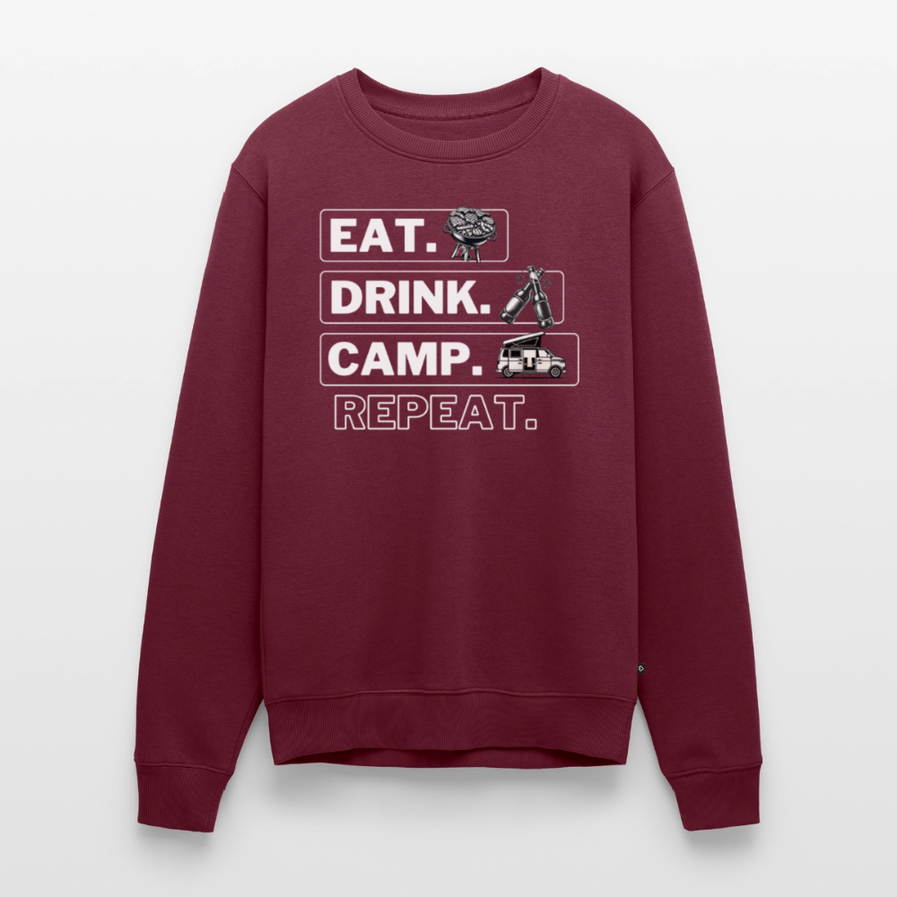 Camping Kreislauf - Herren Camping Sweatshirt - Bulli - Burgunderrot