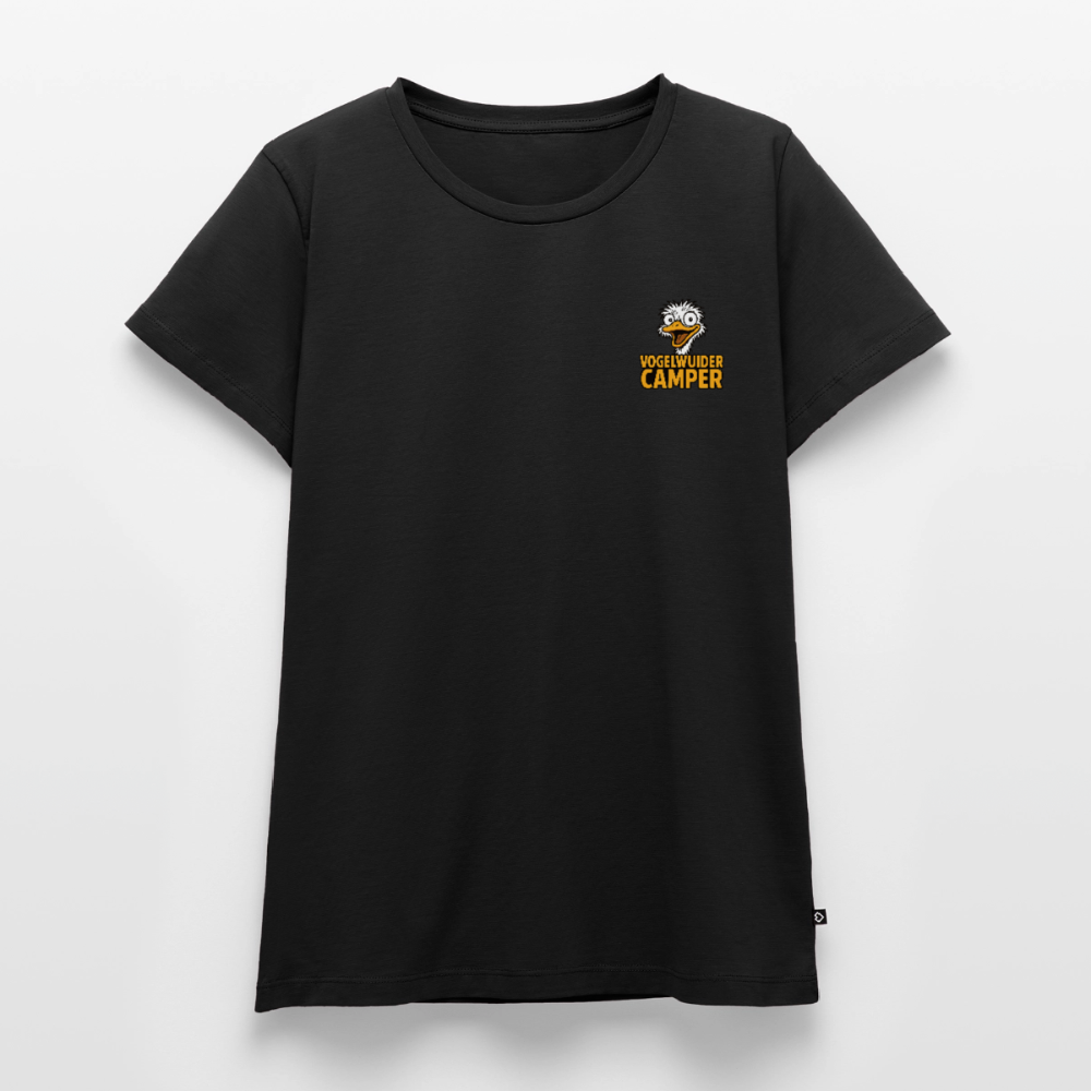Vogelwuider Camper - Damen Camping T-Shirt - Schwarz