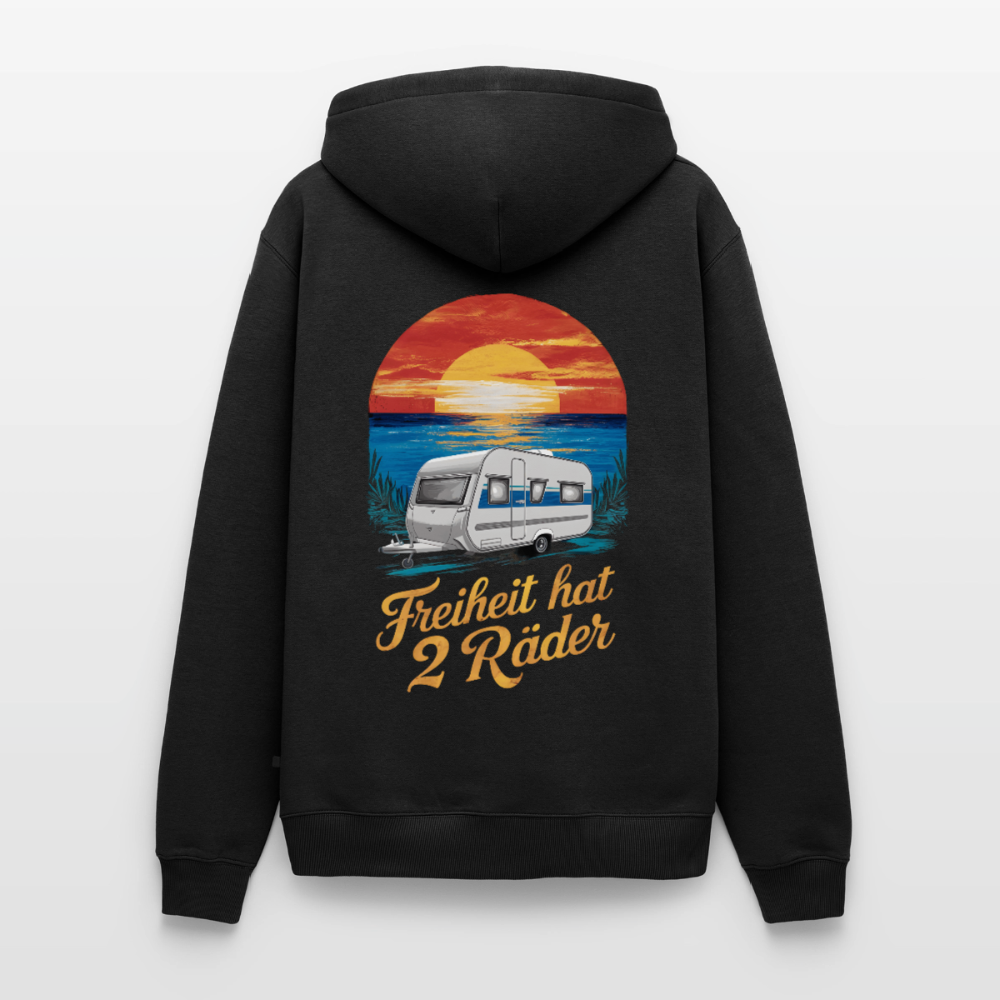 Freiheit hat 2 Räder - Herren Camping Hoodie - Wohnwagen - Schwarz