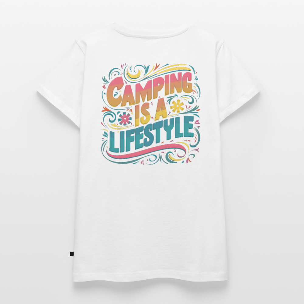 Camping is Lifestyle - Damen Camping T-Shirt - Weiß