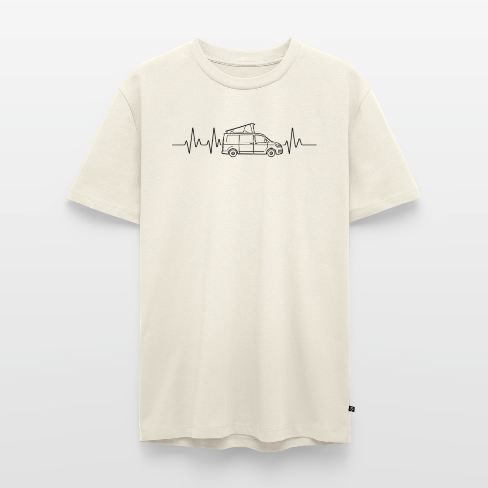 Herzschlag EKG Bulli - Herren Camping T-Shirt - Naturweiß