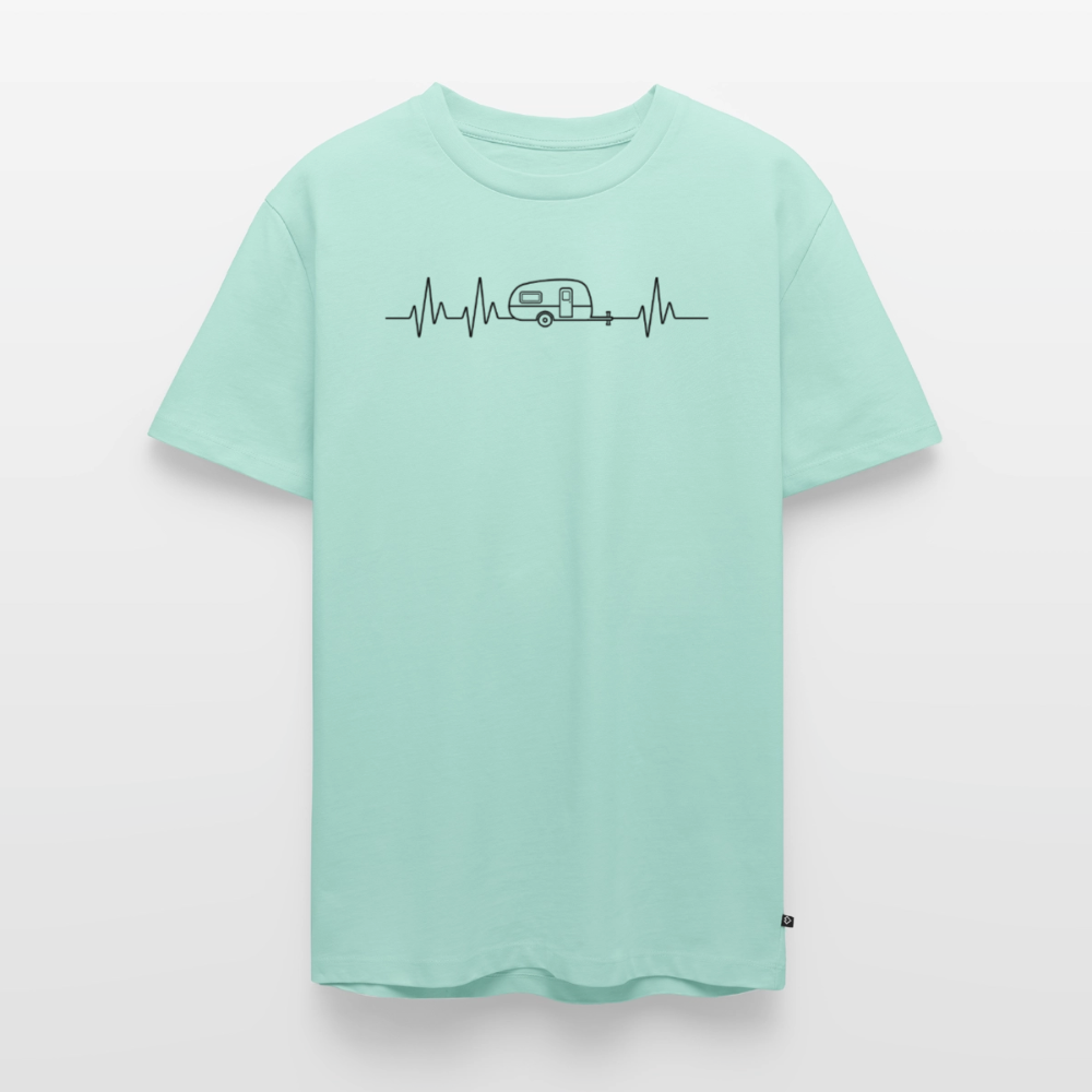 Herzschlag EKG Wohnwagen - Herren Camping T-Shirt - Mint