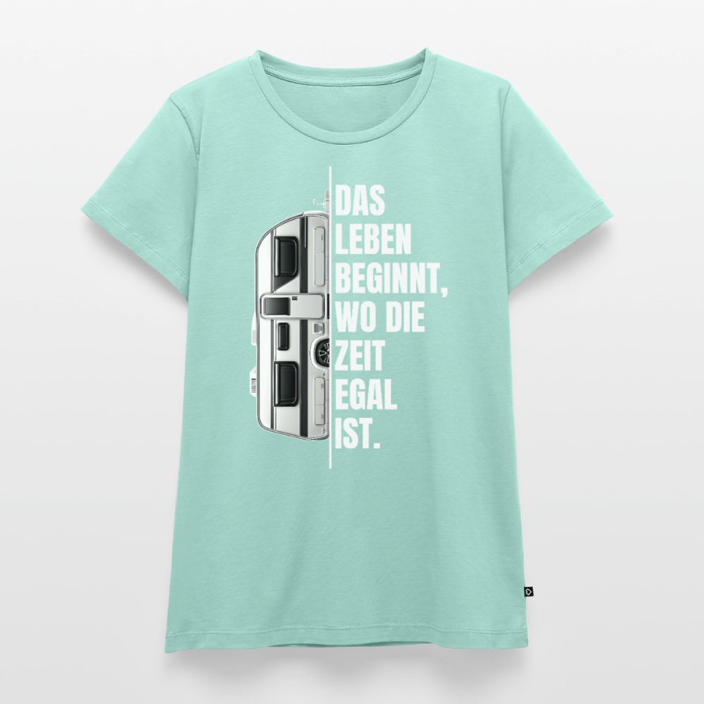 Camping ist Zeitlos - Damen Camping T-Shirt - Wohnwagen - Mint