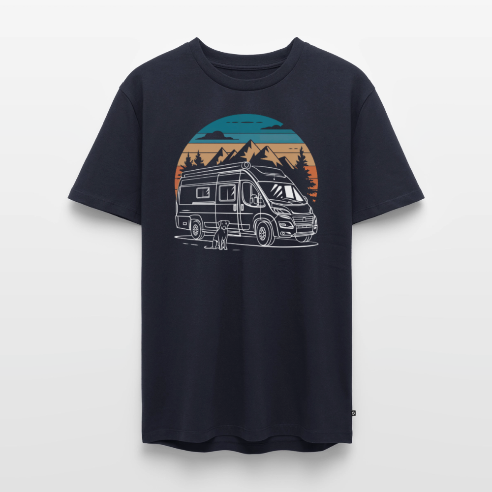 Vanlife mit Hund - Herren Camping T-Shirt - Navy