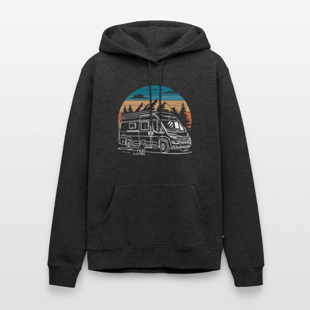 Vanlife mit Hund - Herren Camping Hoodie - Anthrazit meliert