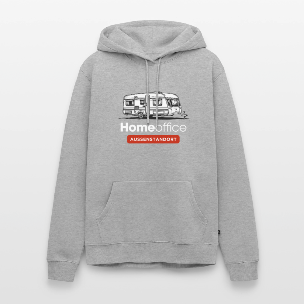 Wohnwagen Homeoffice - Herren Camping Hoodie - Grau meliert