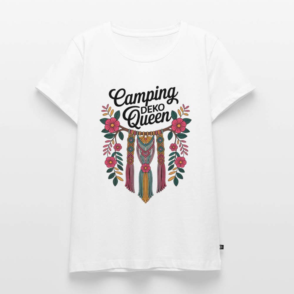 Camping Deko Queen - Damen Camping T-Shirt - Weiß