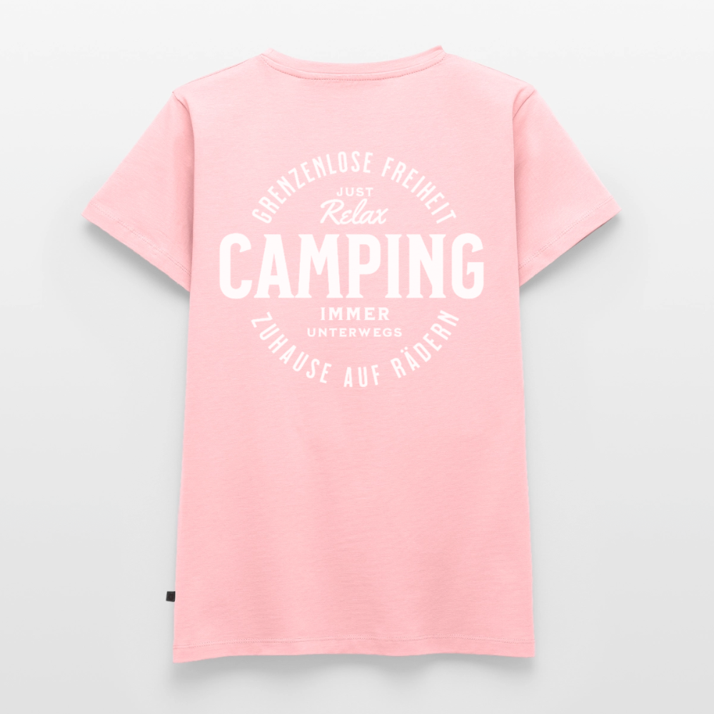 Grenzenlose Freiheit - Damen Camping T-Shirt - Rosa