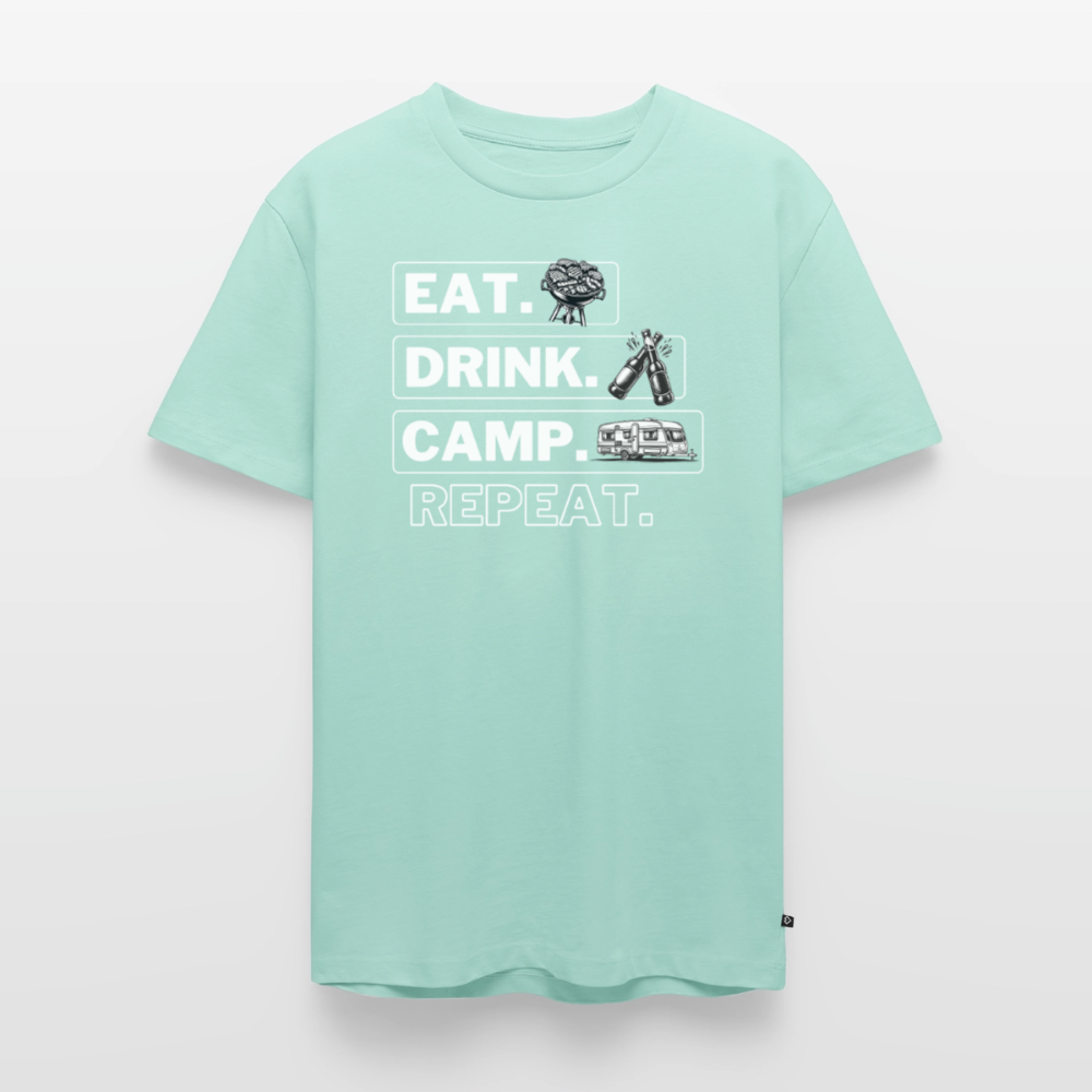 Eat Drink Camp - Herren Camping T-Shirt - Wohnwagen - Mint