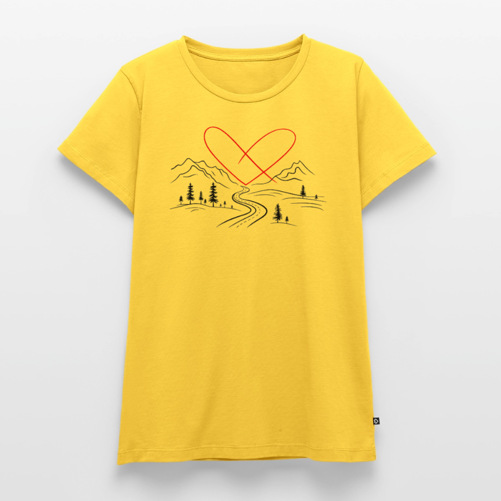 Naturliebe - Damen Camping T-Shirt - Sonnengelb