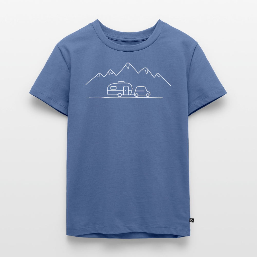 Keep it Simple - Kinder Camping T-Shirt - Taubenblau