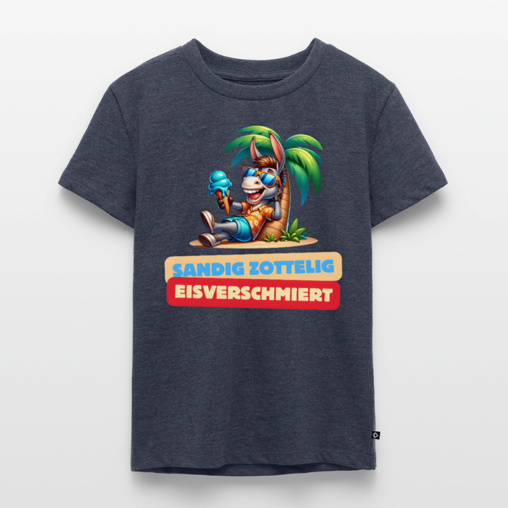 Sandig Zottelig Eisverschmiert - Kinder Camping T-Shirt - Jeansblau