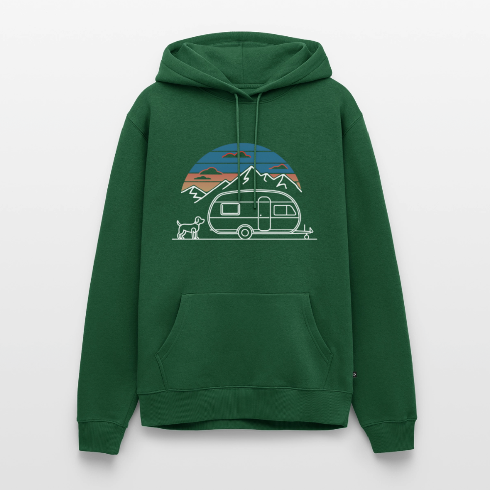 Wohnwagen mit Hund - Herren Camping Hoodie - Flaschengrün