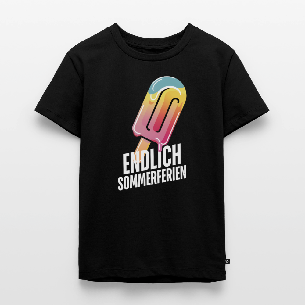 Endlich Sommerferien - Kinder Camping T-Shirt - Schwarz