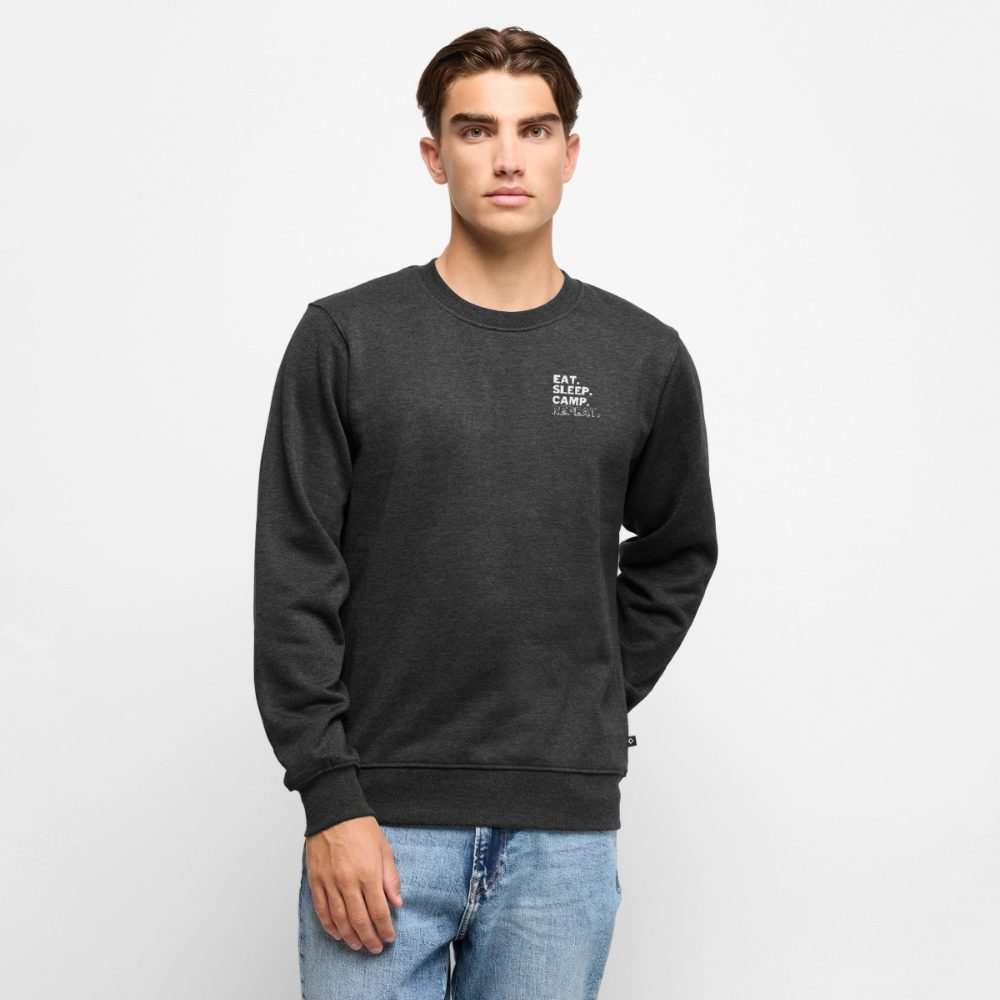Eat Sleep Camp Repeat - Herren Camping Sweatshirt - Anthrazit meliert